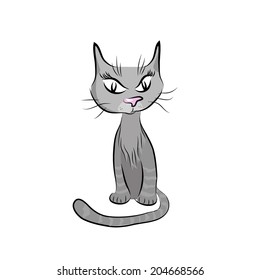 drawing cat. Vector 