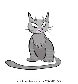 drawing cat. Vector 