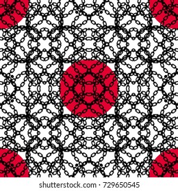 drawing chain texture and red circles vector