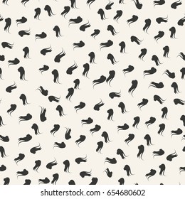 Drawing chaotically scattered smears. Vector seamless pattern.White and black