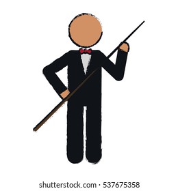 drawing character billiard player tuxedo