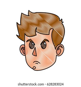drawing character face head boy kid angry