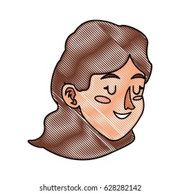 drawing character face woman close eyes