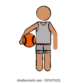 drawing character player basketball