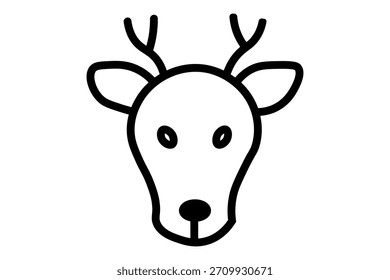 The drawing is characterized by smooth, thick outlines. The head is elongated and tapers down to a small, dark nose.