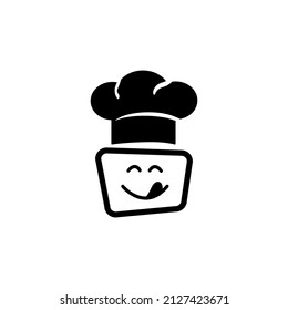 Drawing of a chef's hat with a smiley frame. Vector illustration for graphic design, Web, UI, mobile upp. EPS-10.