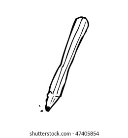 drawing of a chewed pencil