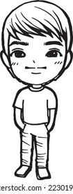 Boy​ profile​ coloring​ page​ cartoon​ kawaii​ illustrations​ drawing chibi manga​ ​anime​ character​ freehand​ clipart​ anime​ comic