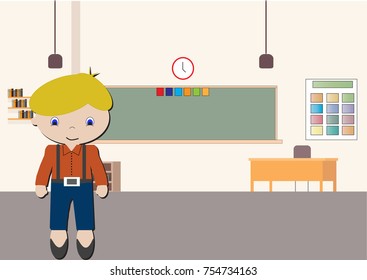 Drawing a child in the classroom