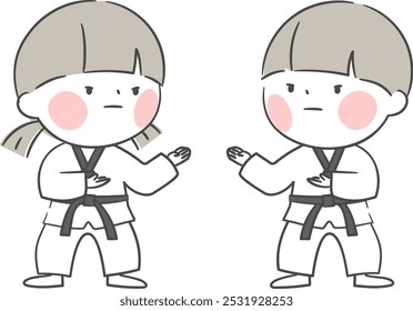 A drawing of a child practicing Taekwondo