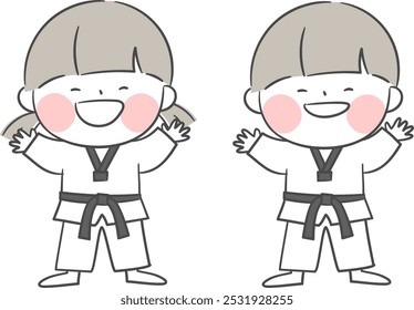 A drawing of a child practicing Taekwondo