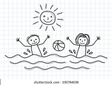 Kids Drawing Swim Hd Stock Images Shutterstock