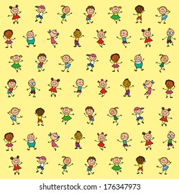 drawing of children for background