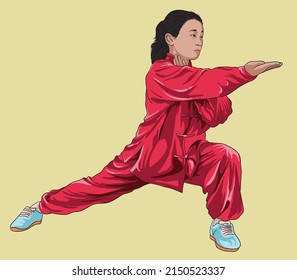 Drawing chinese matrial art, traditional, beautiful, art.illustration, vector