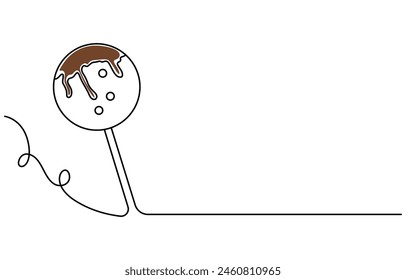 A drawing of a chocolate day bar with the word chocolate Single line art