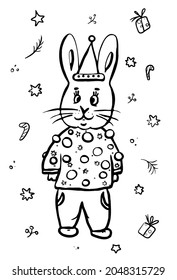 Drawing of the Christmas rabbit