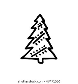 drawing of a Christmas tree