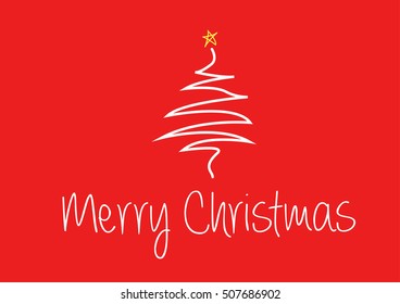 drawing of christmas tree for merry christmas