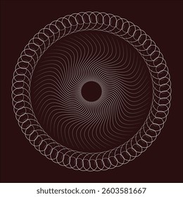 A drawing of a circle with a black and white background