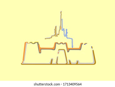 Drawing of the citadel for the logo. Drawing a fortress for the background.