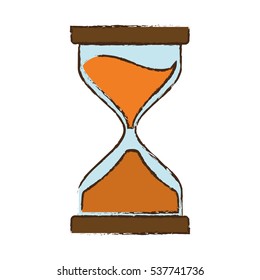 drawing clock glass sand business vector illustration eps 10