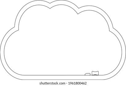 Drawing cloud board cartoon vector illustration. İsolated background.