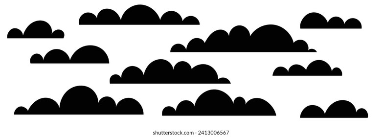 Drawing clouds isolated on white background, vector design