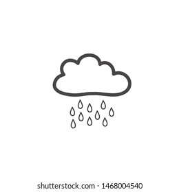Drawing clouds and rain. A symbol of the weather. Vector illustration in the style of doodle.