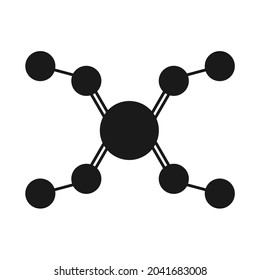 drawing of a collection of black circles linked by lines