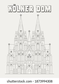 drawing of cologne cathedral in germany