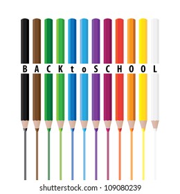 Drawing color pencils - Back to school - illustration