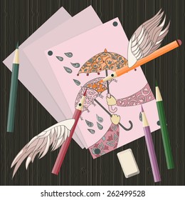 drawing colored pencils