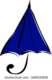 drawing of a colored umbrella on a white background