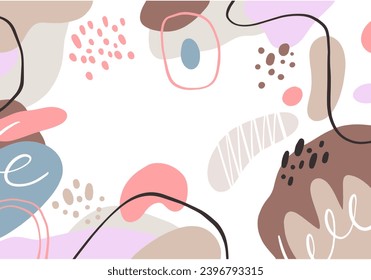 Drawing colorful abstract background. Various shapes element decor. Vector illustration.