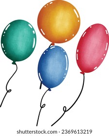 Drawing Colorful balloons to vector