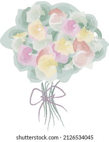 Drawing of a colorful bouquet of flowers