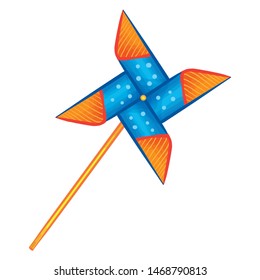 Drawing Of A Colorful Pinwheel Vector Illustration