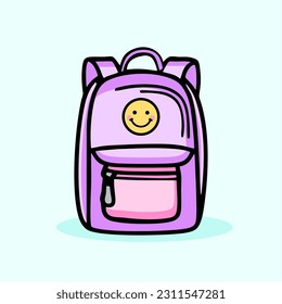 dibujar una bolsa de escuela colorida en vector