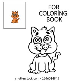 drawing for coloring book. colorful and clolorless. vector illustration.
