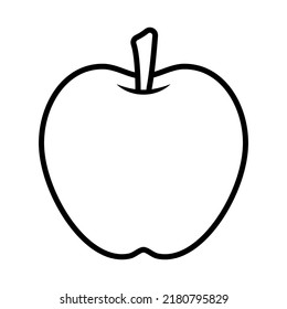 Drawing and Coloring Cartoon cute red apple icon vector clipart illustration image design for kids and children books for learning fruits and alphabet