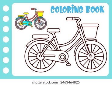 drawing and coloring for children. drawing a bicycle