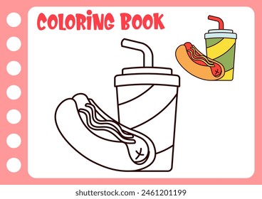 drawing and coloring for children. drawing food