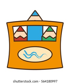 drawing colors box accessories school painting vector illustration eps 10