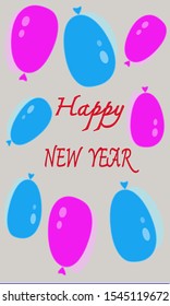 Drawing colourful of balloon on gray background