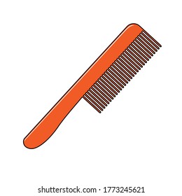 drawing of a comb for children's education.
A comb isolated on white background.Top view