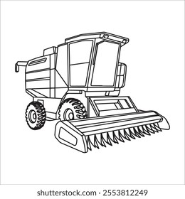 a drawing of a combine-harvester