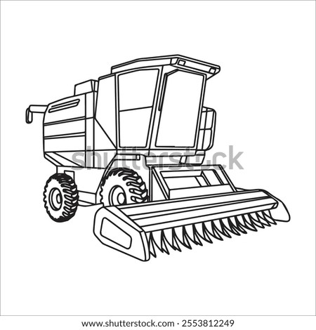 a drawing of a combine-harvester