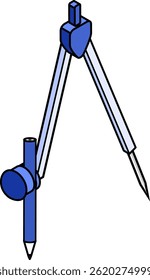Bússola de desenho - Azul monocromático