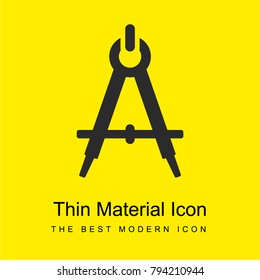 Drawing Compass bright yellow material minimal icon or logo design