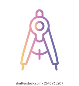 Drawing Compass Color gradient illustration vector icon which can easily modify or edit 